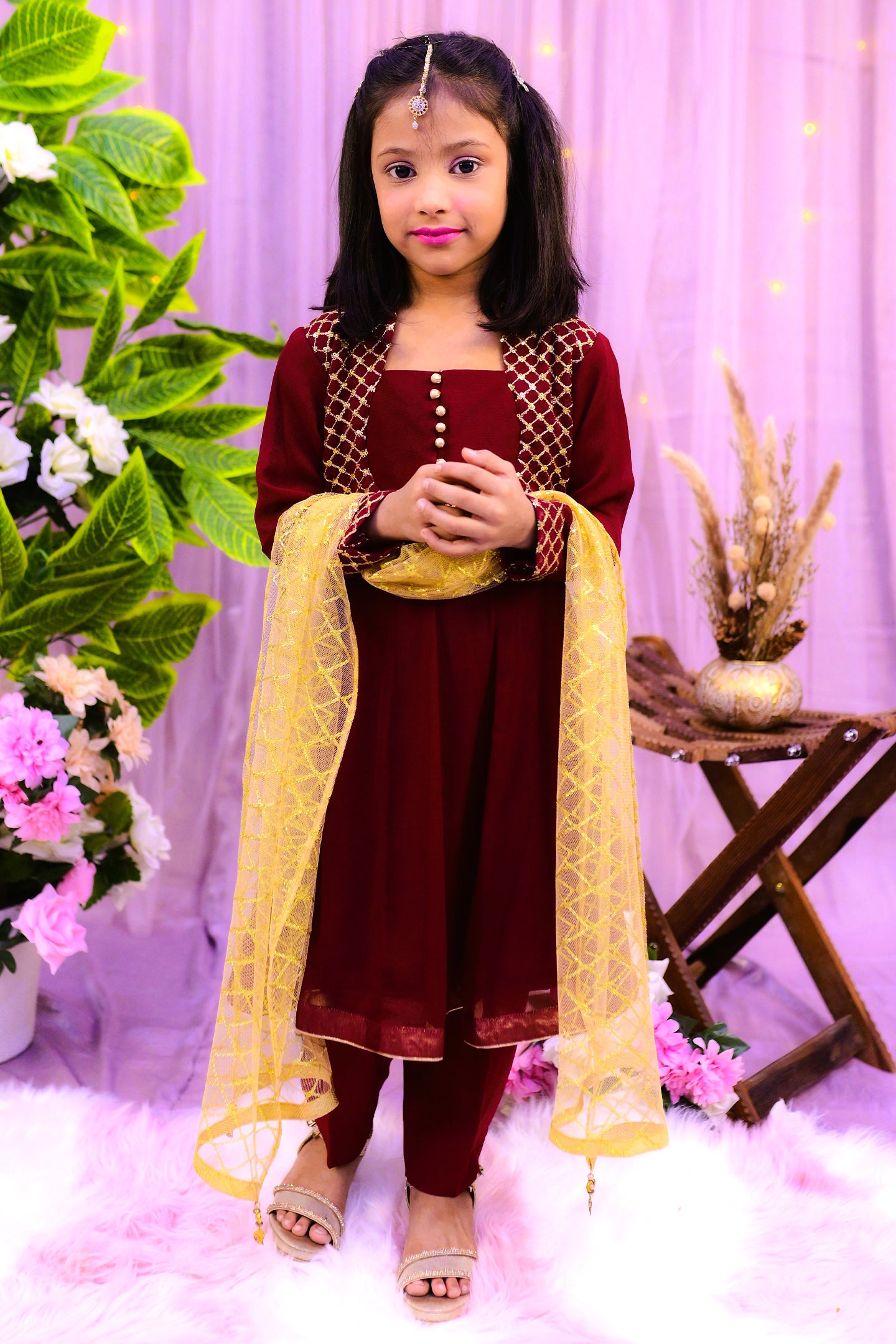 formal 3 piece frok trouser & dupatta